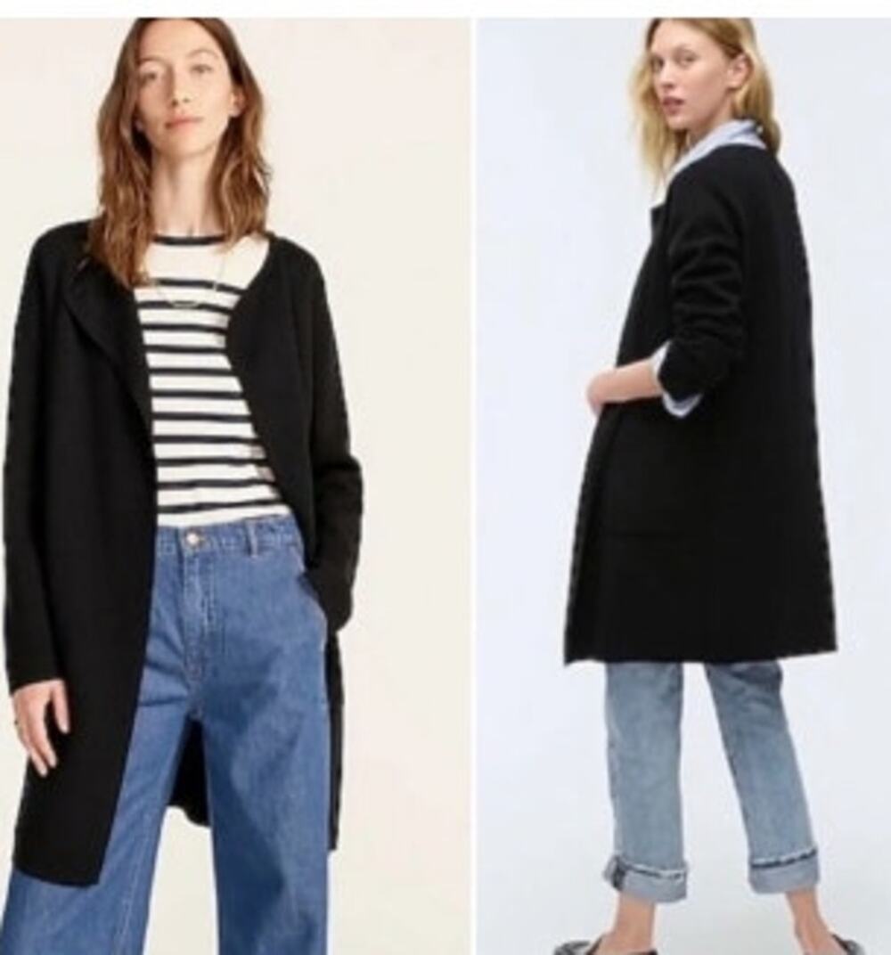 J. Crew Juliette Collarless Cardigan Sweater Cardigan Blazer Black Size XXS